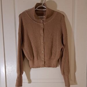 141 - OAK + FORT Camel Ribbed Cardigan